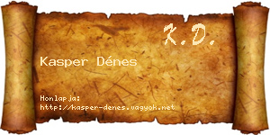 Kasper Dénes névjegykártya